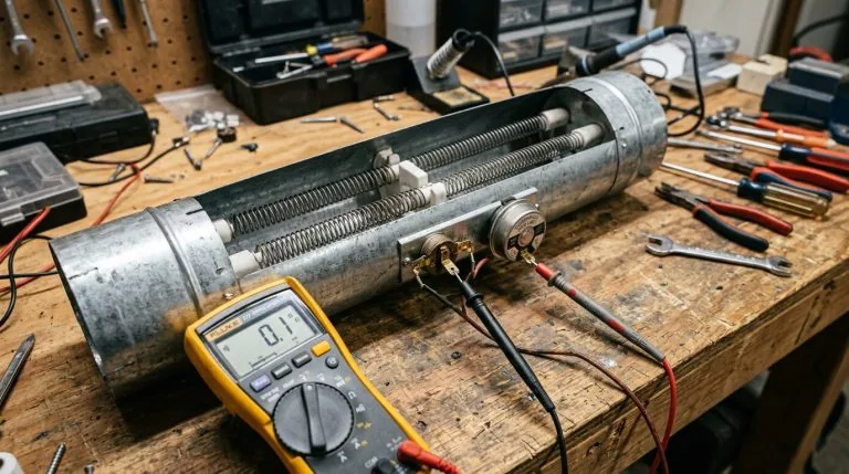 Electric dryer heating element and thermal fuse multimeter continuity test